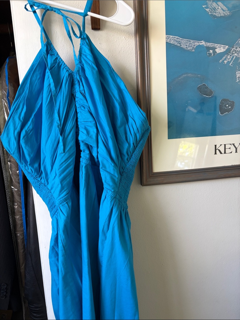 One-Piece Halter dress 
in Bright Turquoise